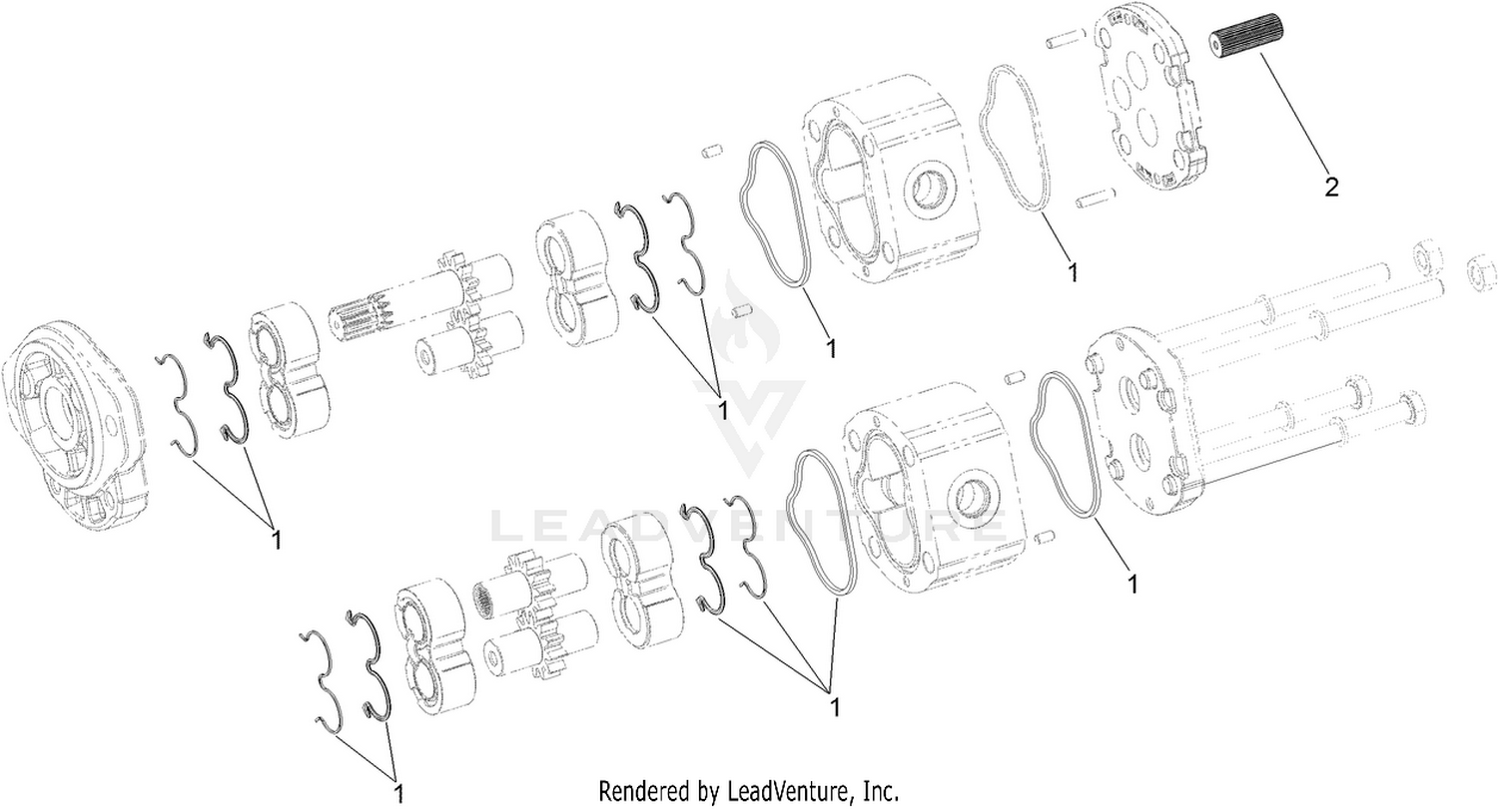 Tandem Gear Pump Assembly No. 125-1530