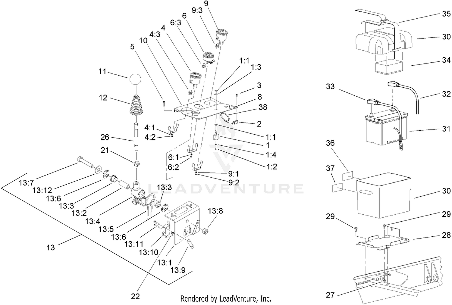 Control Console and Battery Assembly