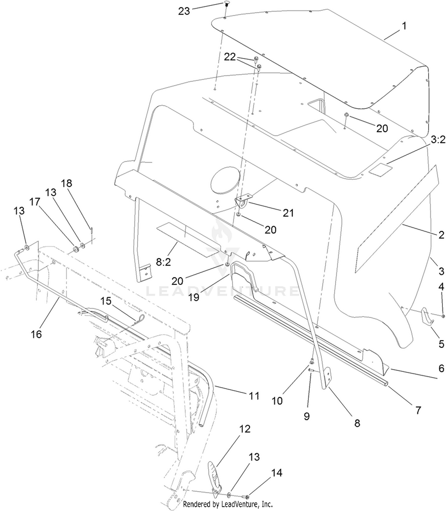 Hood and Screen Assembly