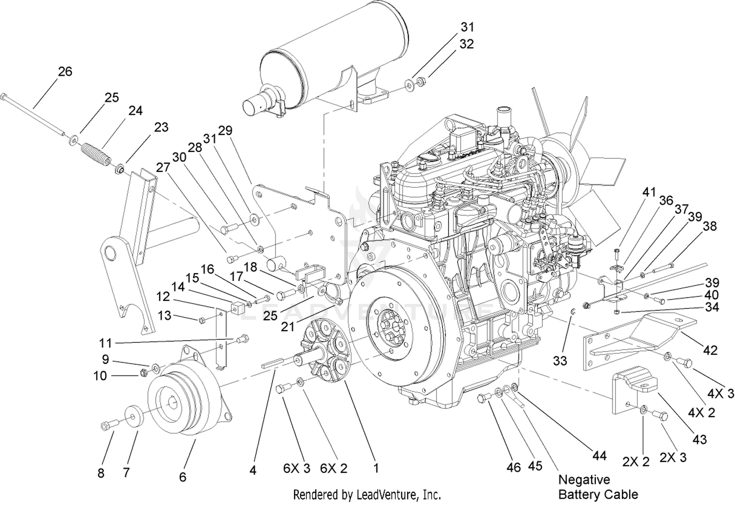 Engine and Clutch Hub Assembly