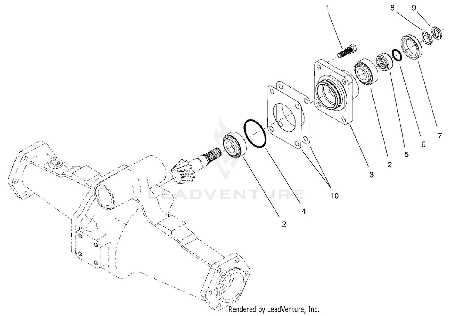Rear Axle Assembly No. 95-7501 Bevel Pinion Shaft Assembly