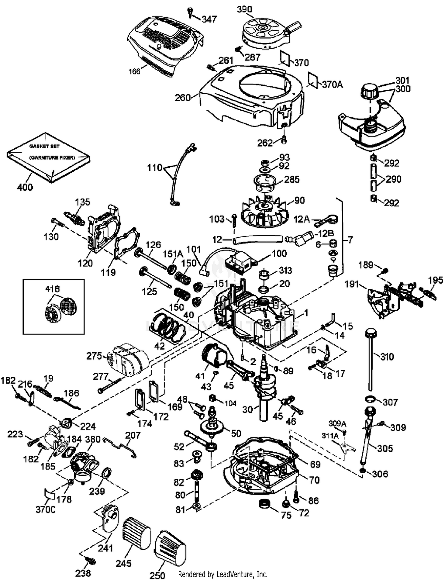 Engine Assembly No. 1  Tecumseh LEV120-362003A