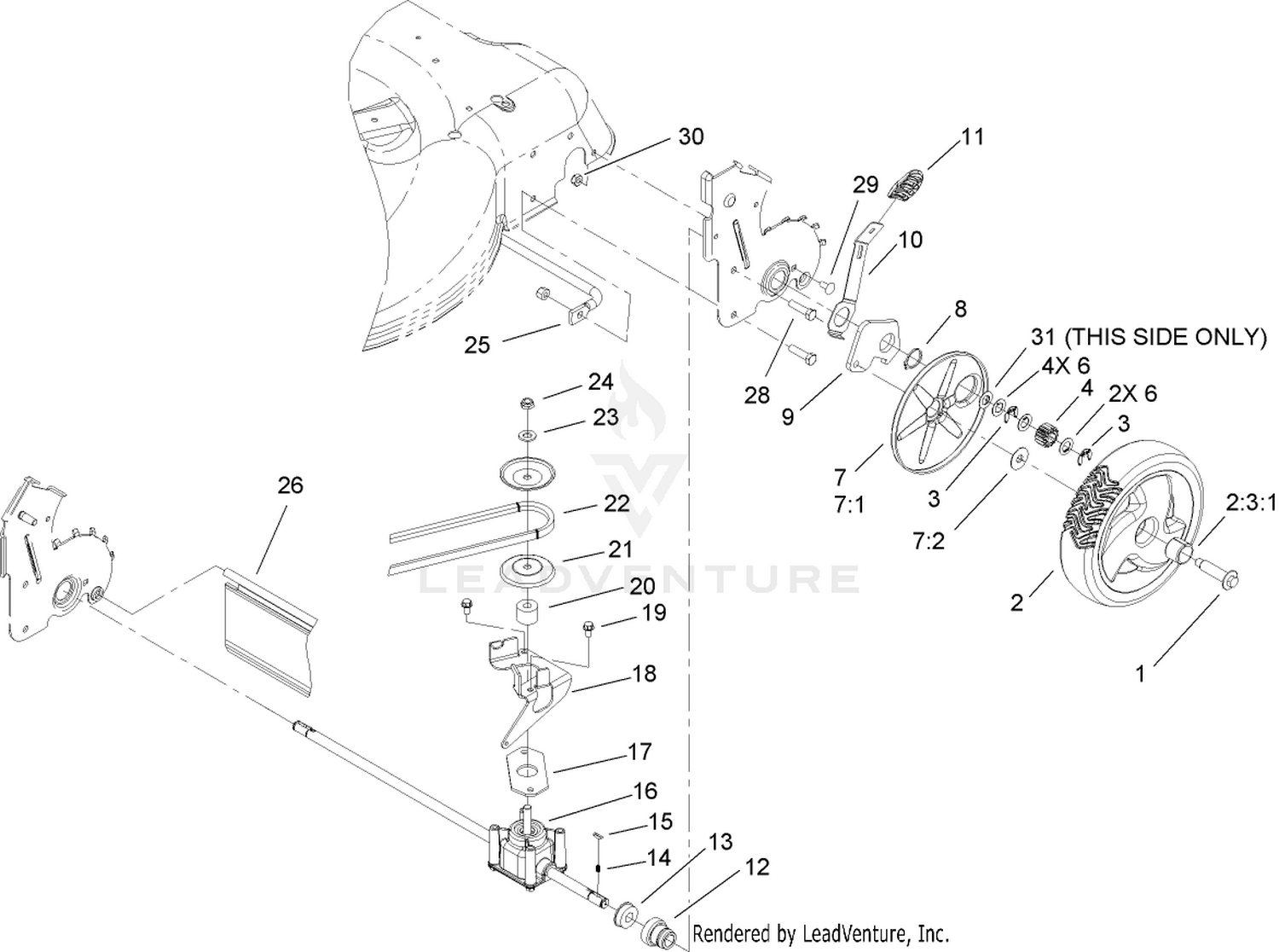 Rear Axle and Transmission Assembly