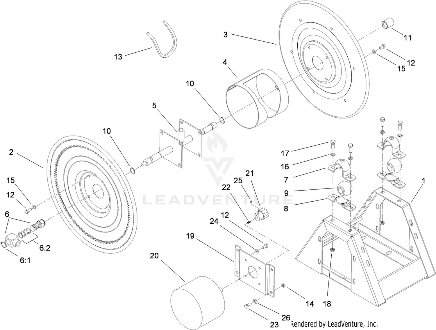 Hose Reel Frame Assembly No. 104-8714