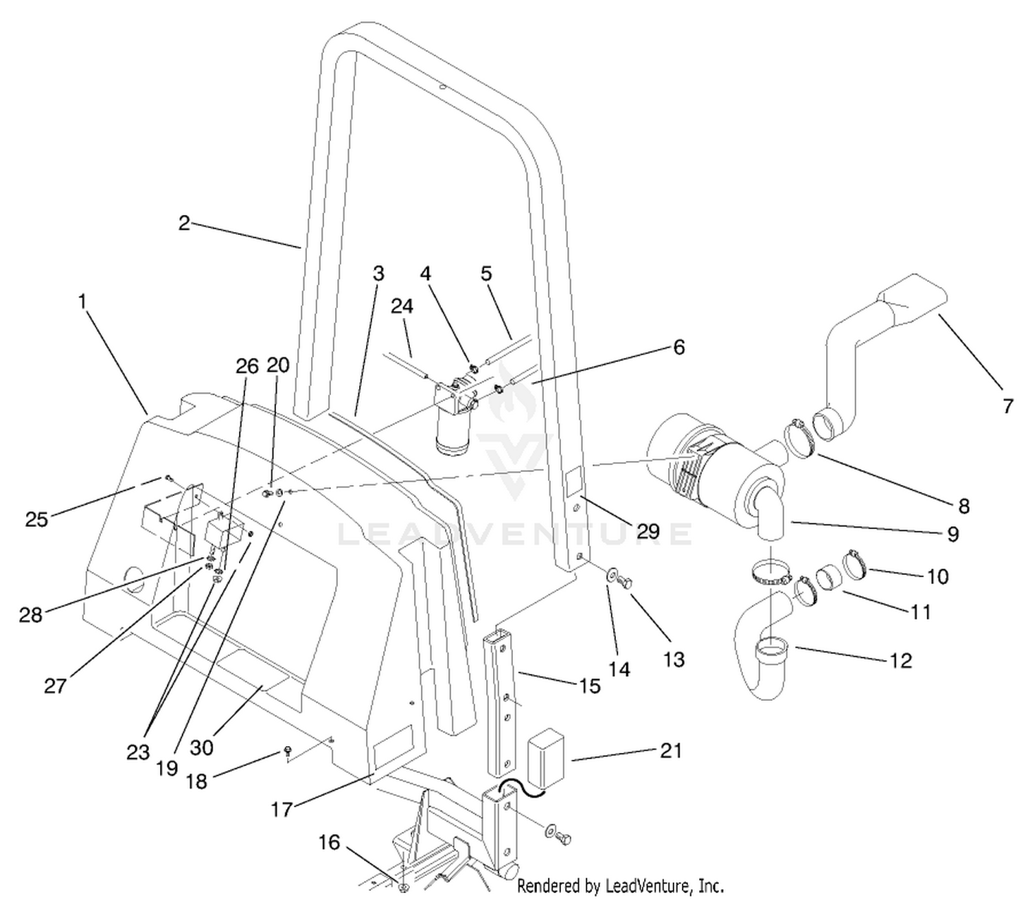 Center Shroud and Air Cleaner Assembly
