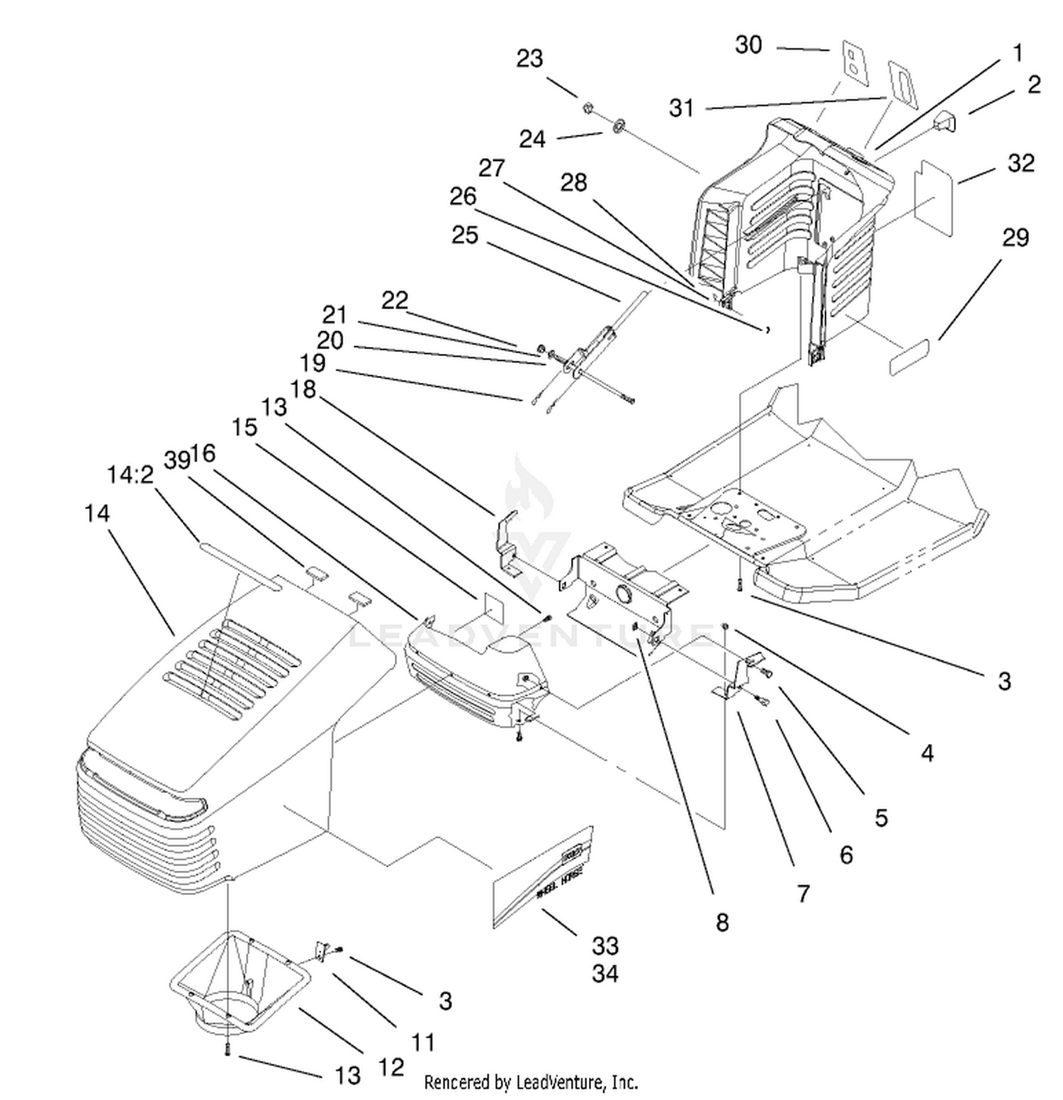 Hood  Tower Assembly