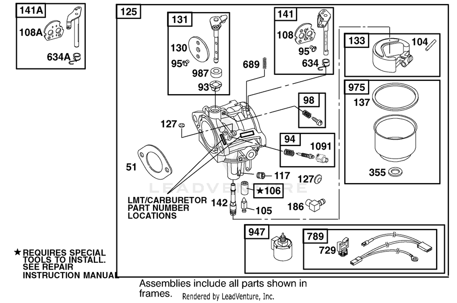 Carburetor Assembly Briggs And Stratton Model 312777-0128-E1