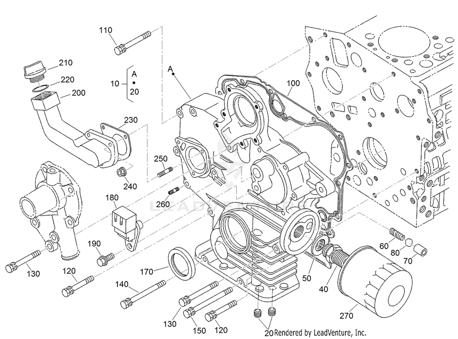 Gear Case and Oil Filter Cartridge Assembly