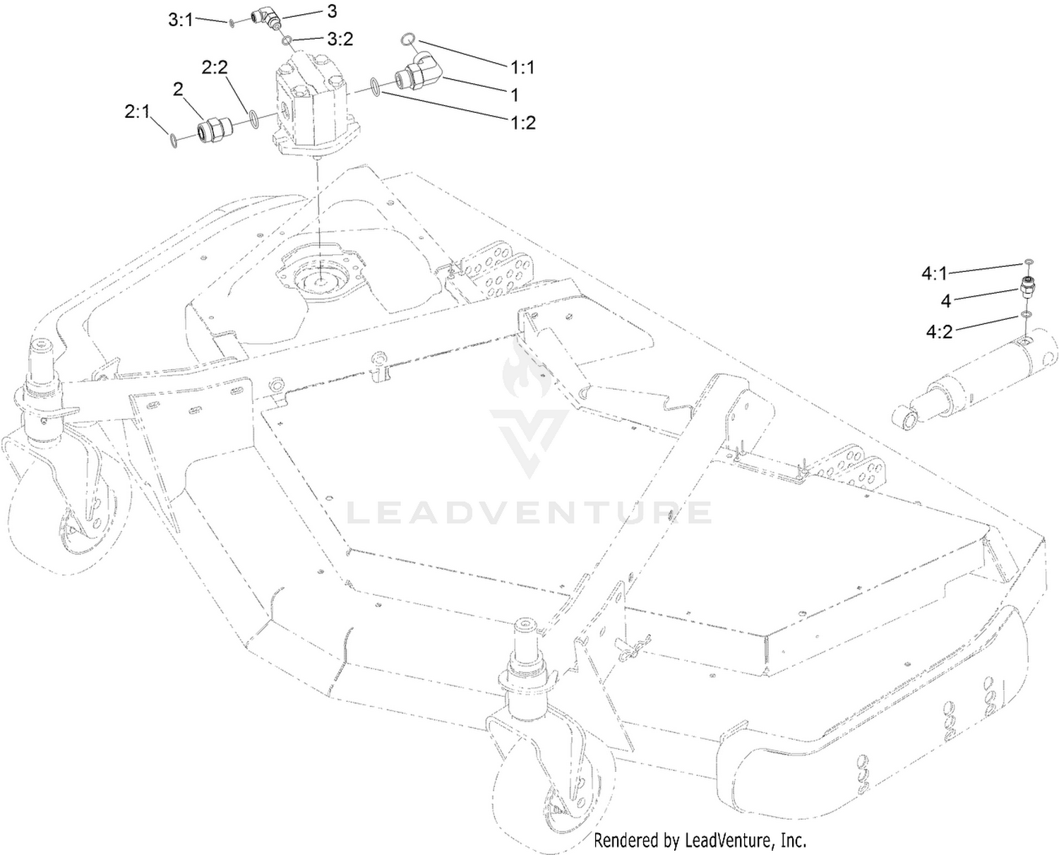 Front Deck Hydraulic Fitting Assembly