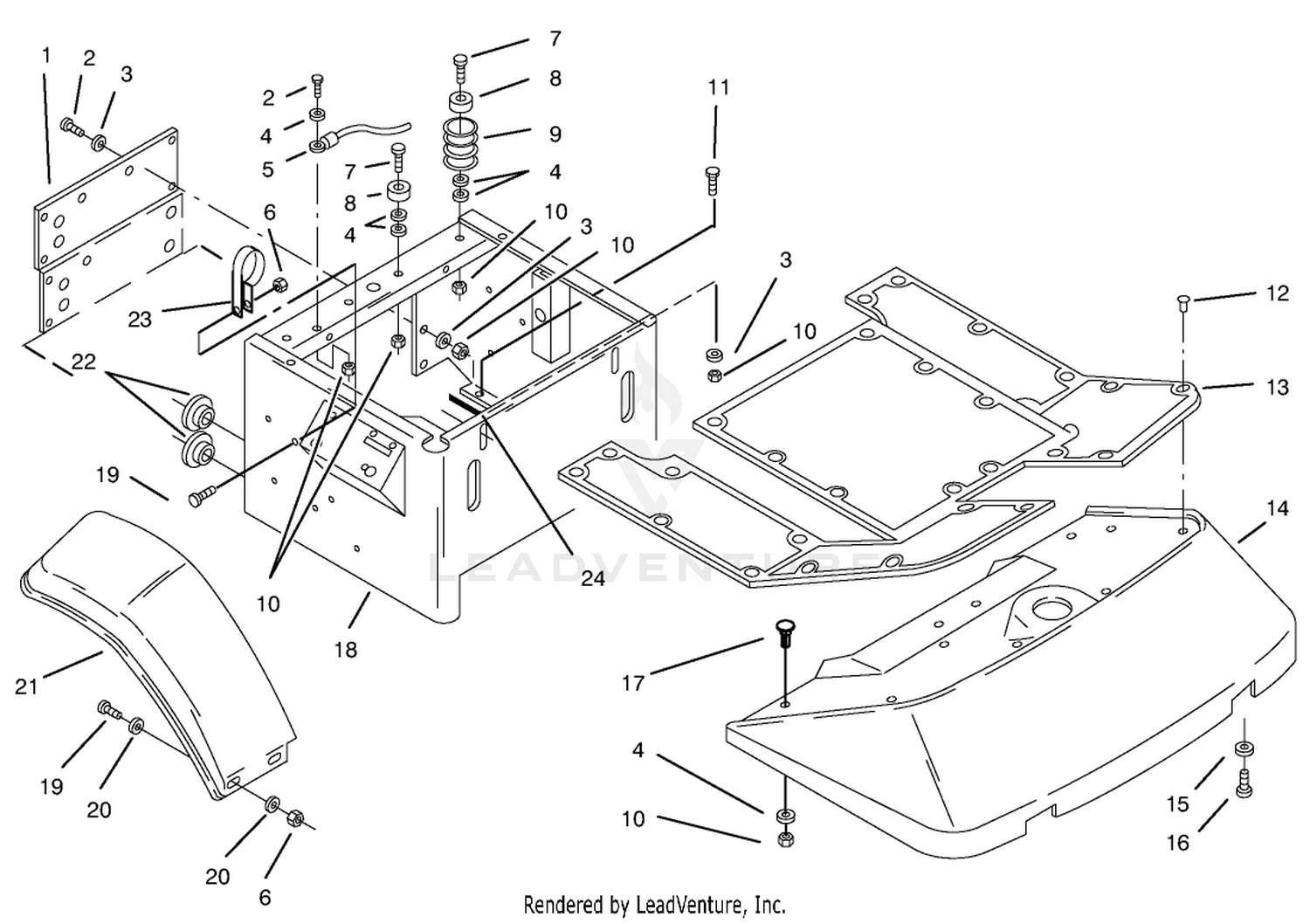 Fenders  Floor Pan Assembly