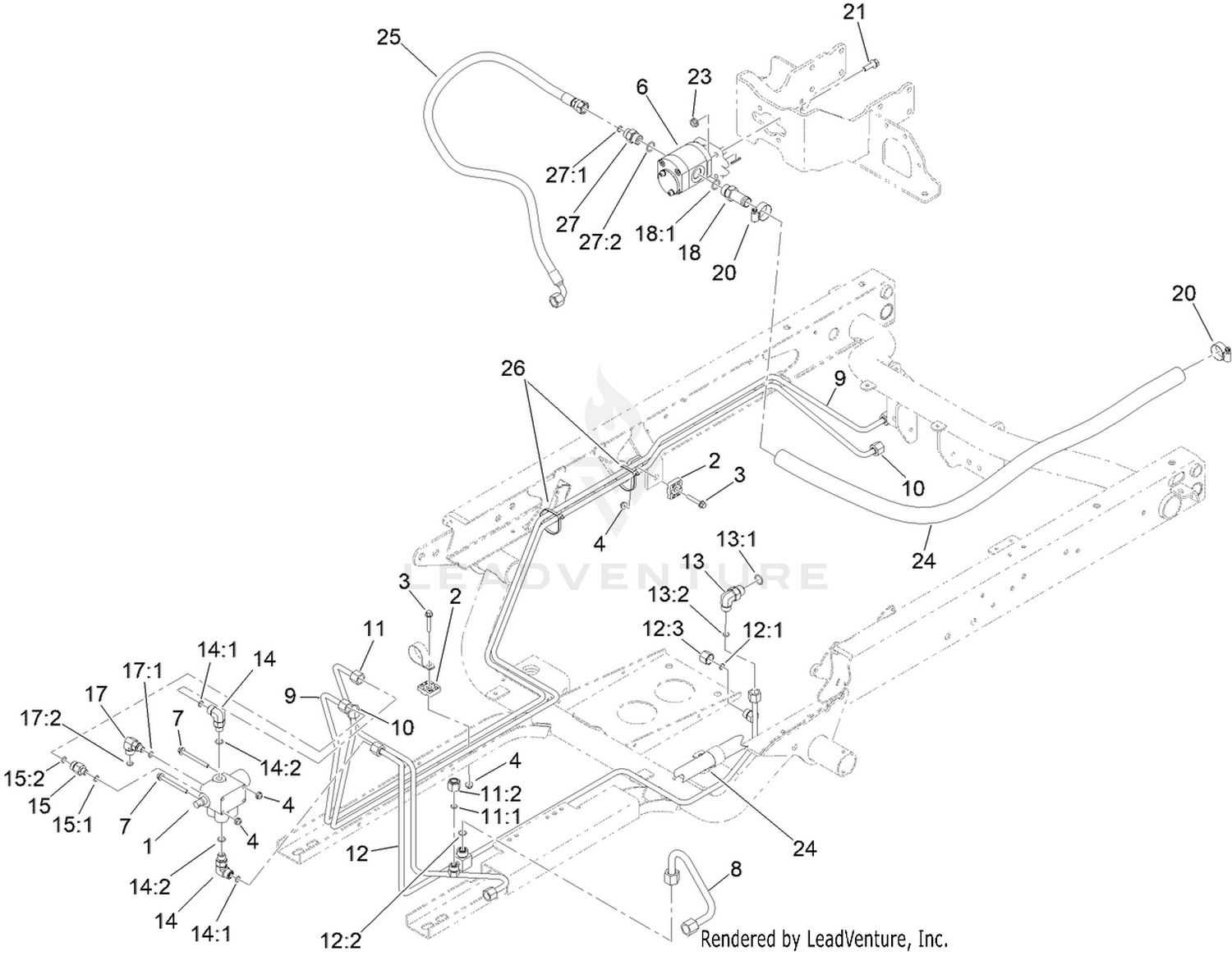 Main Hydraulic Pump and Lift Valve Assembly