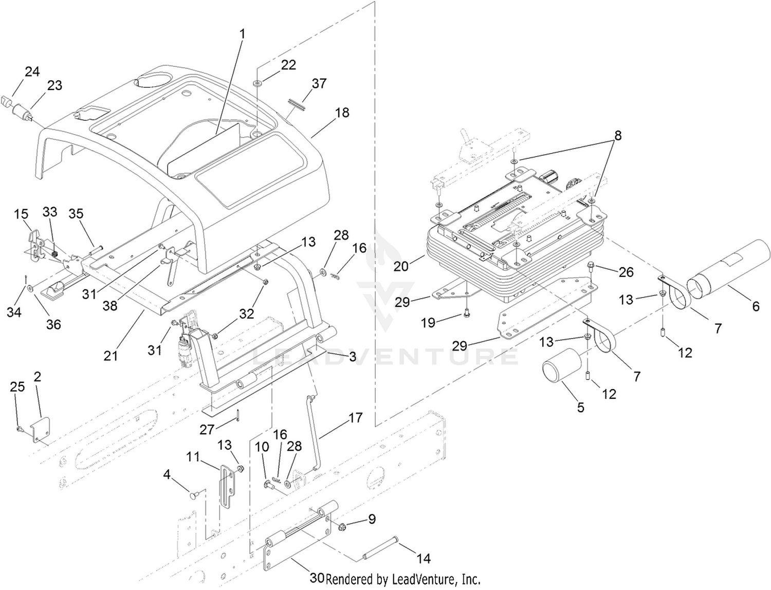 Seat Base and Suspension Assembly