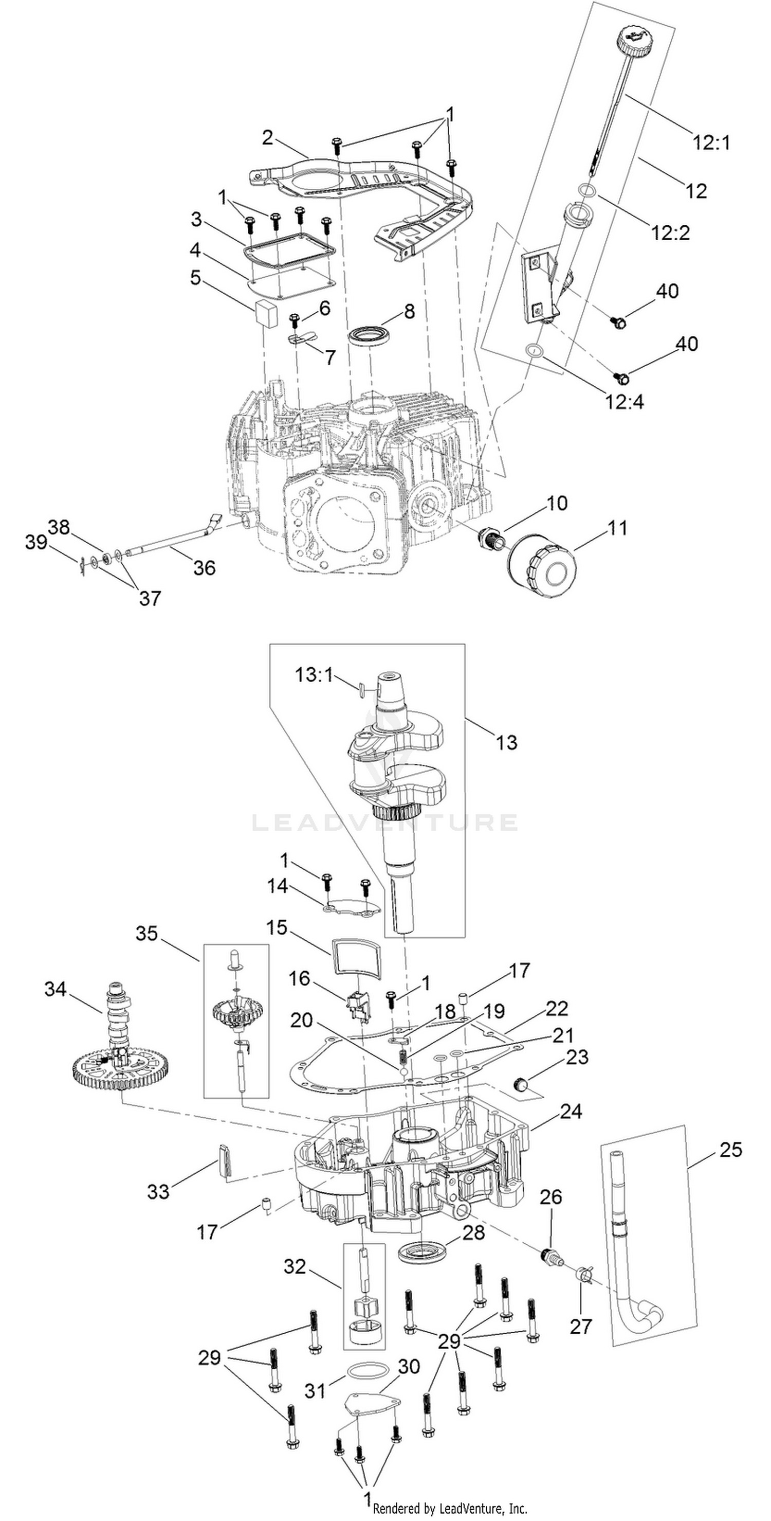 Crankcase and Crankshaft Assembly