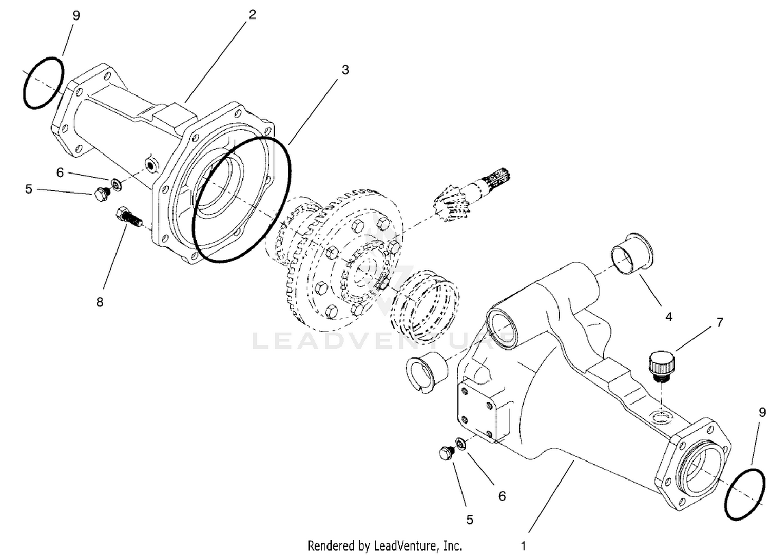 4 Wheel Drive Rear Axle Assembly No. 95-7501 (continued) Axle Support Assembly (only On: 30631)