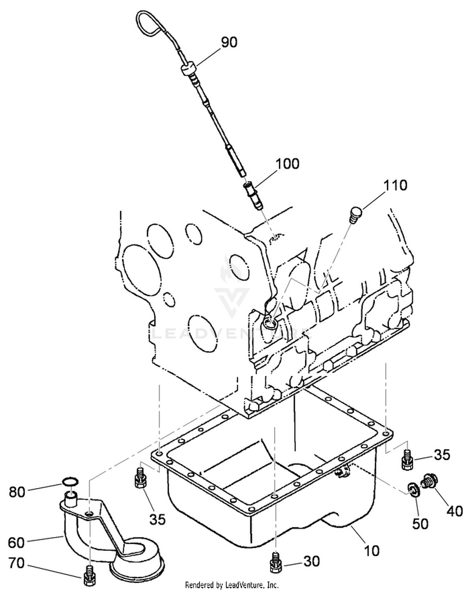 Dipstick, Guide and Oil Pump Assembly