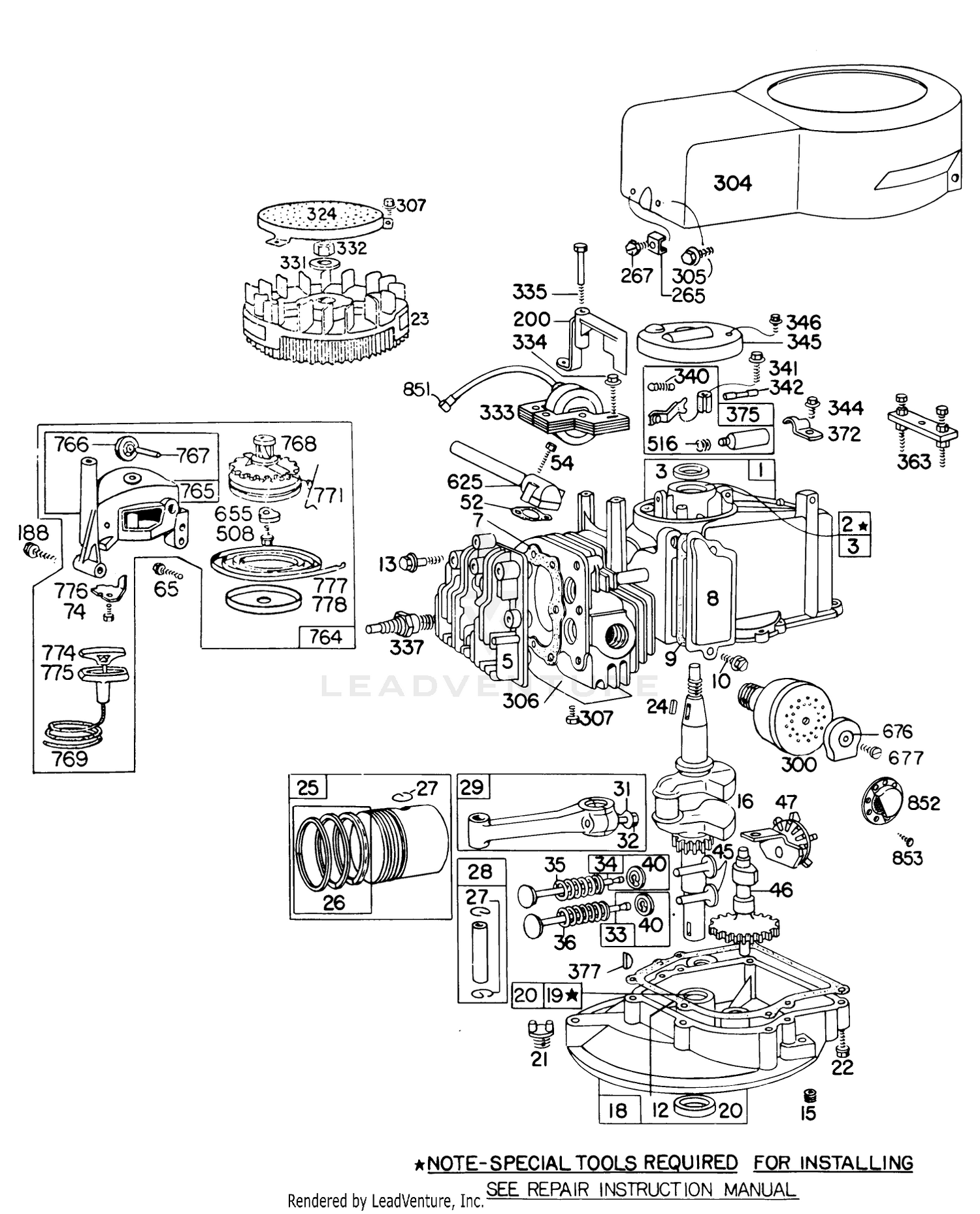 Engine Briggs  Stratton Model No. 92908-1841-01