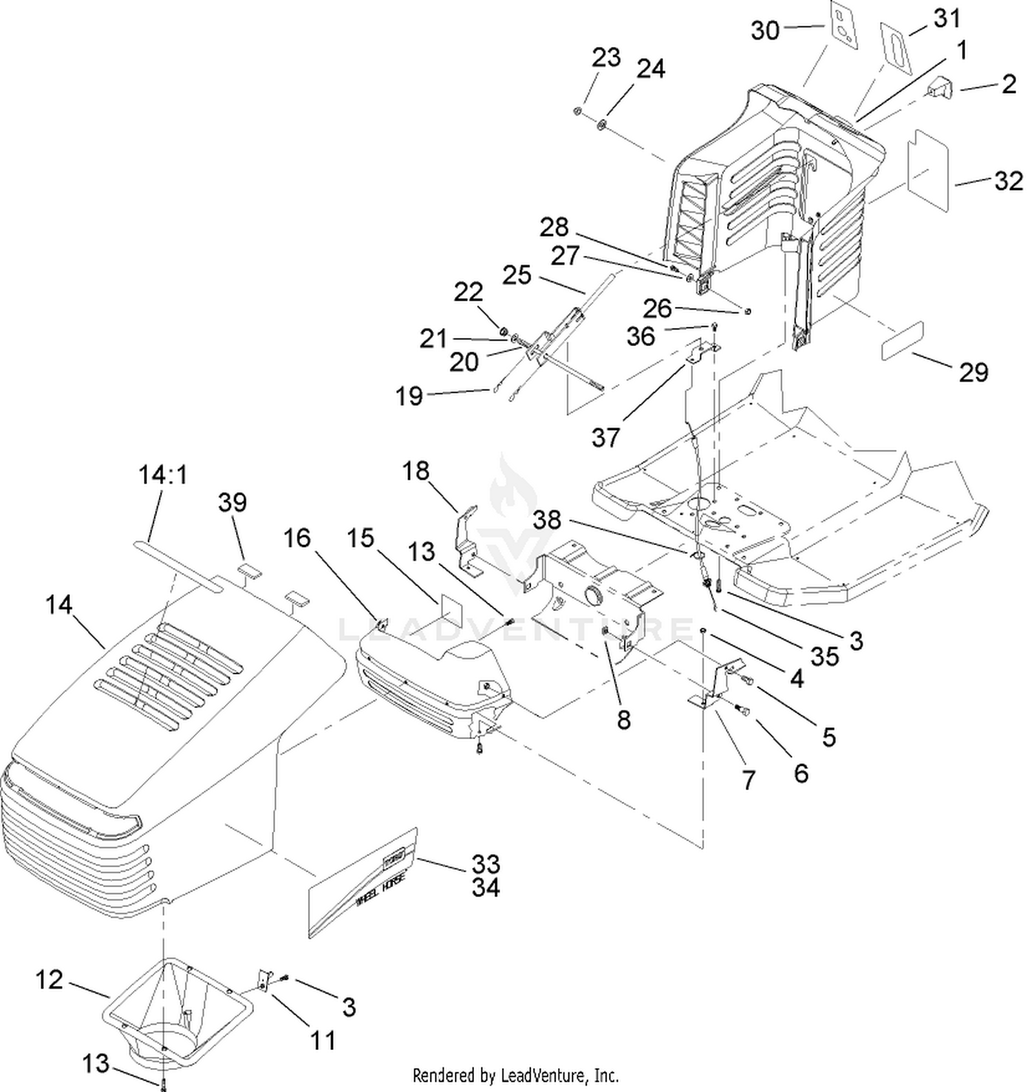 Hood and Tower Assembly