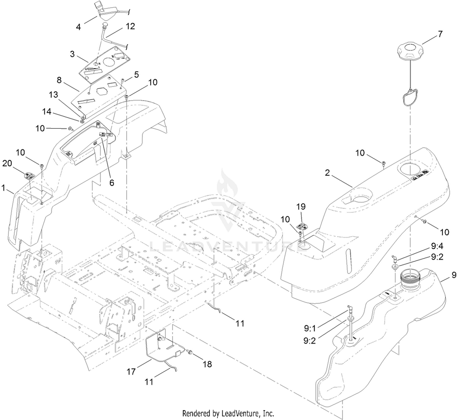 Body Styling and Fuel Tank Assembly