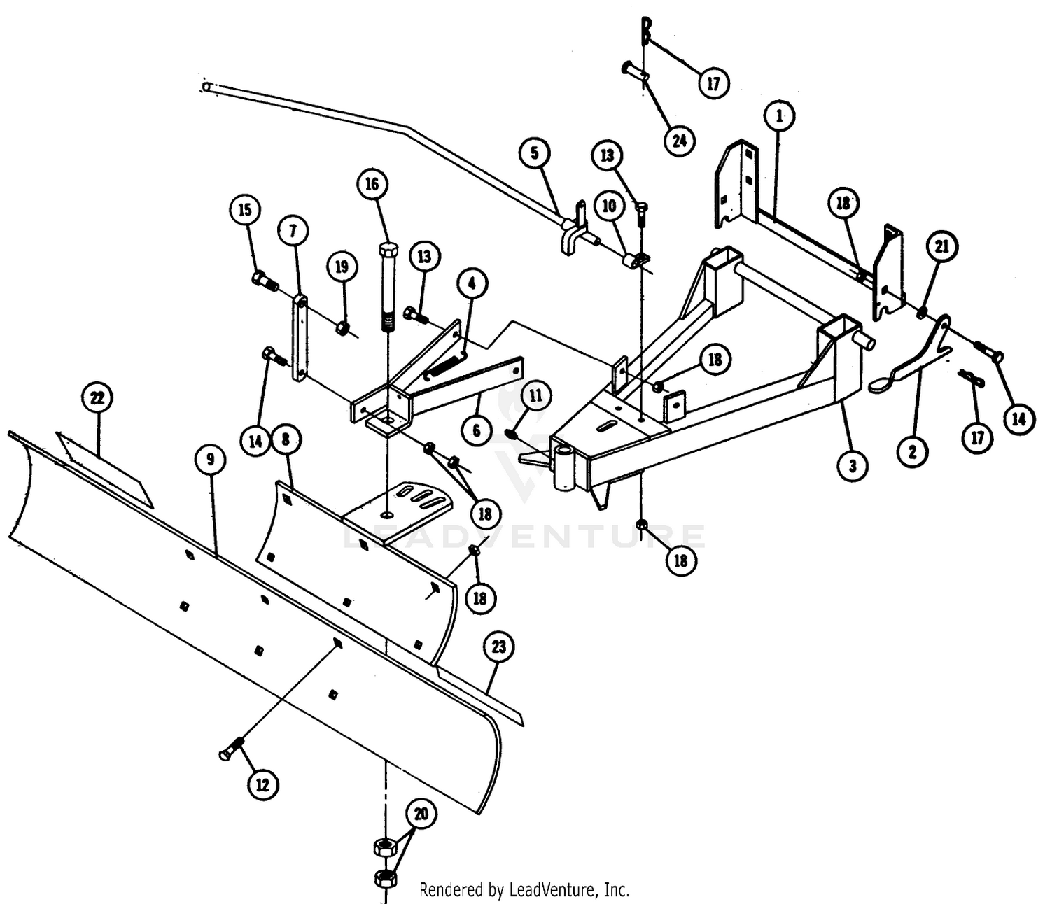 Parts List-Mid-Mounted Grader Blade Model 7-1121