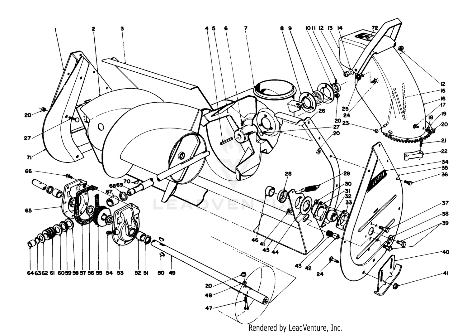 Auger Assembly (continued) 36" Snowthrower Attachment Model No. 59160 (optional)