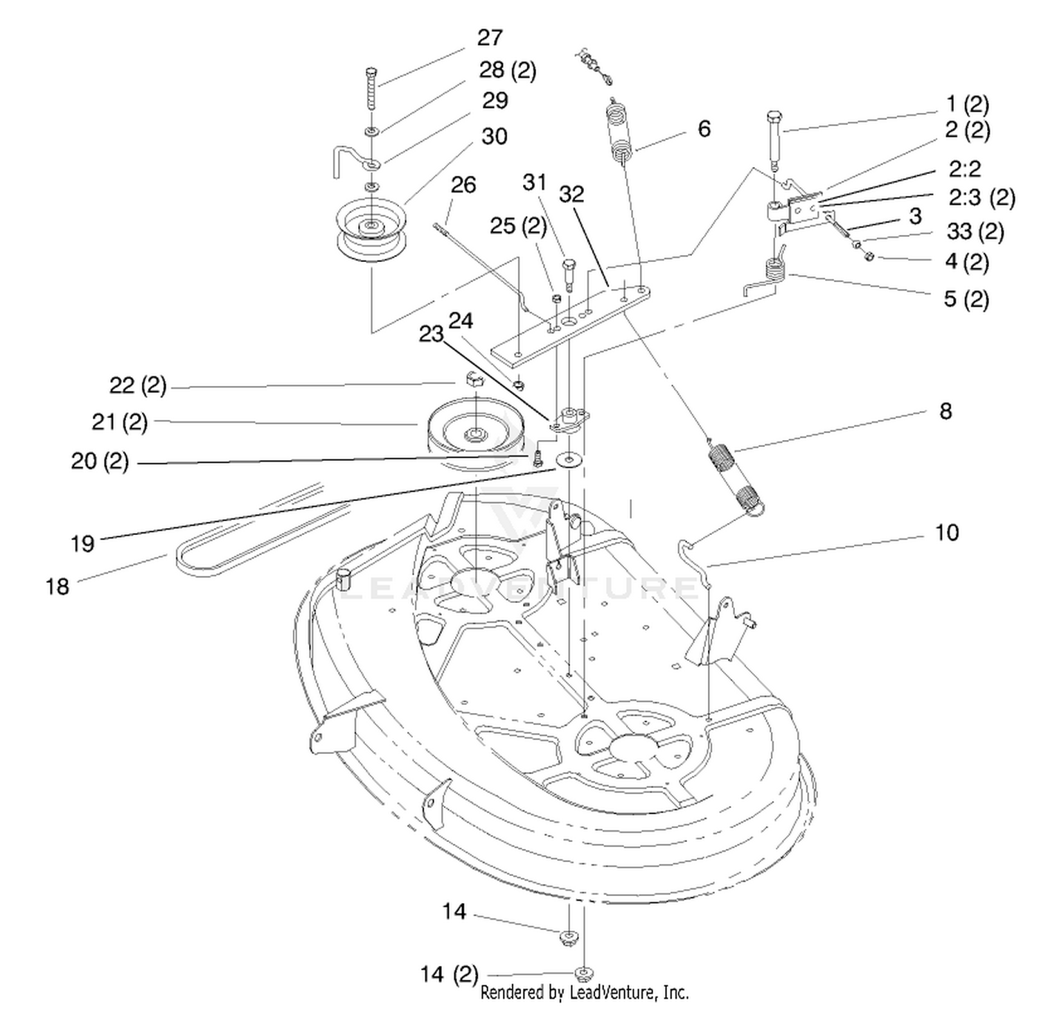 Pulley  Belt Assembly (38" Cutting Unit)