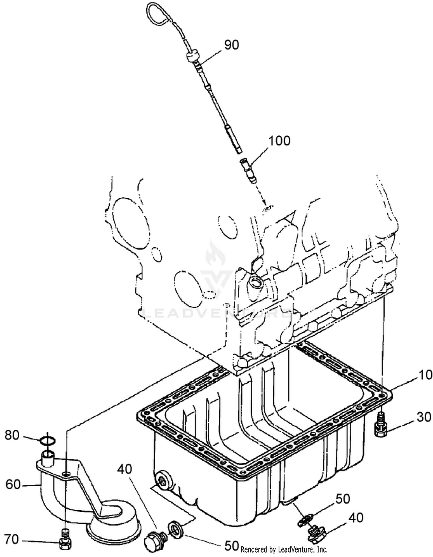 Dipstick and Oil Pan Assembly