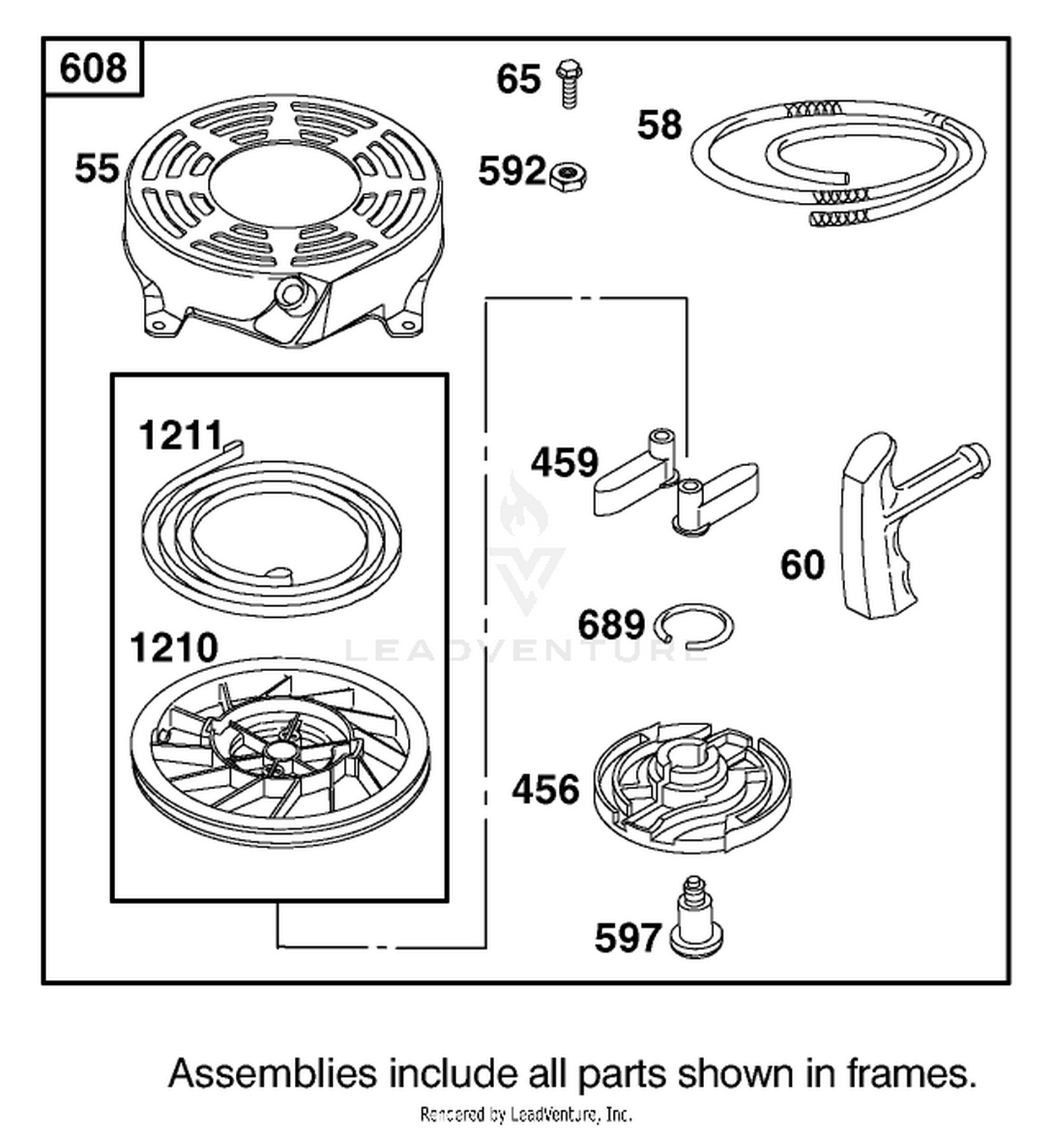 Starter Assembly Briggs And Stratton Model 12f802-1770-B1