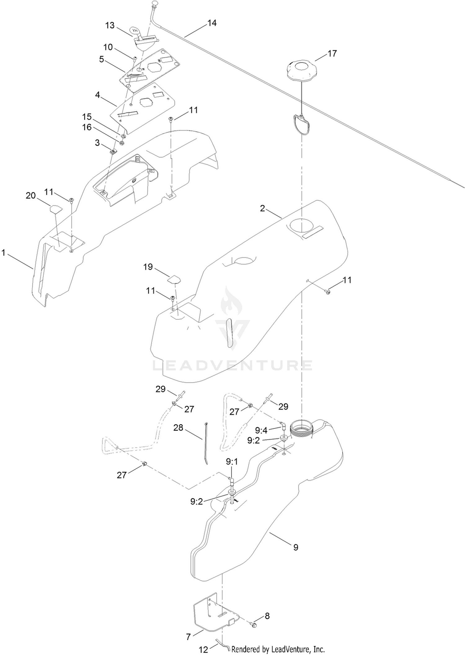 Body Styling and Fuel Tank Assembly
