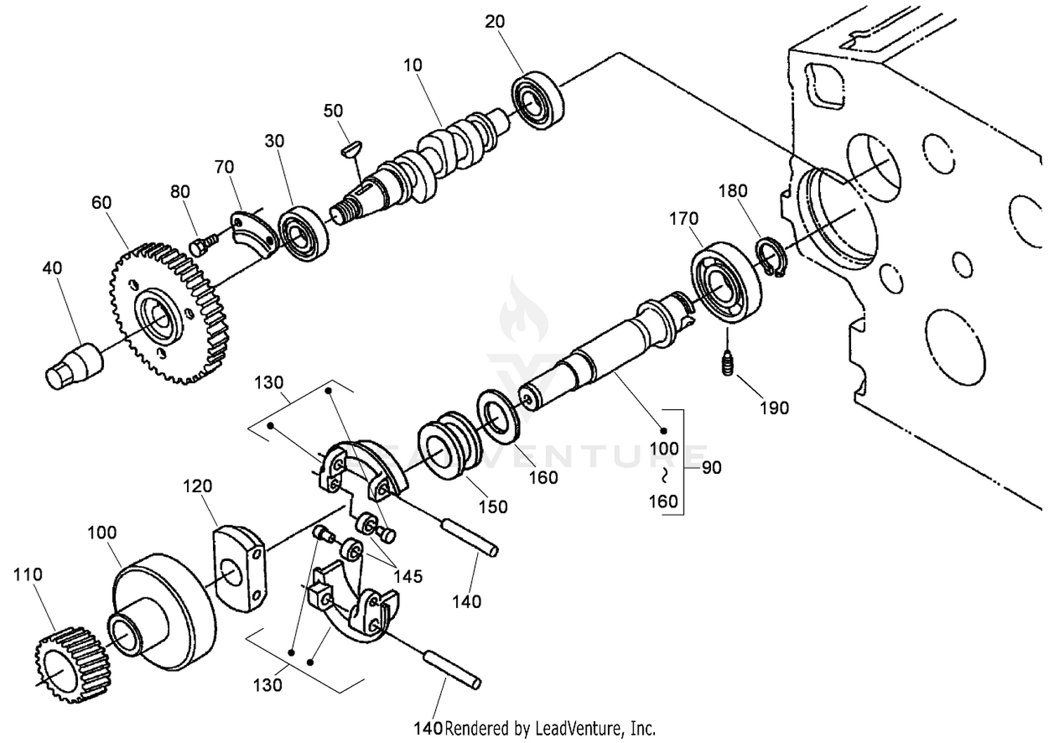 Fuel Camshaft and Governor Shaft Assembly