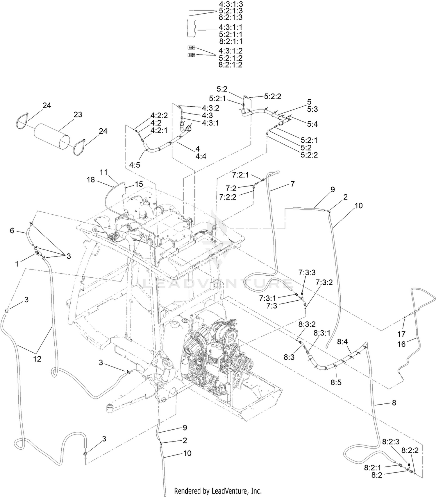 Engine Hose Routing Assembly