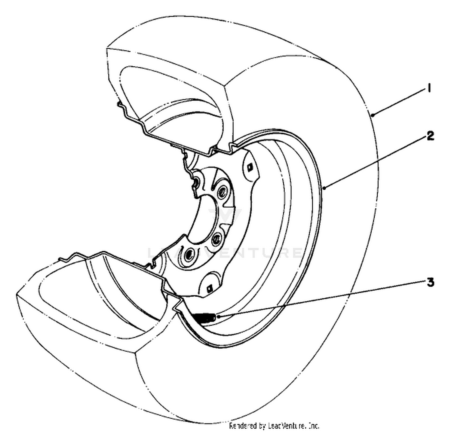 23 X 10.5 X 12 Tire  Wheel Assembly No. 62-7020 (optional)