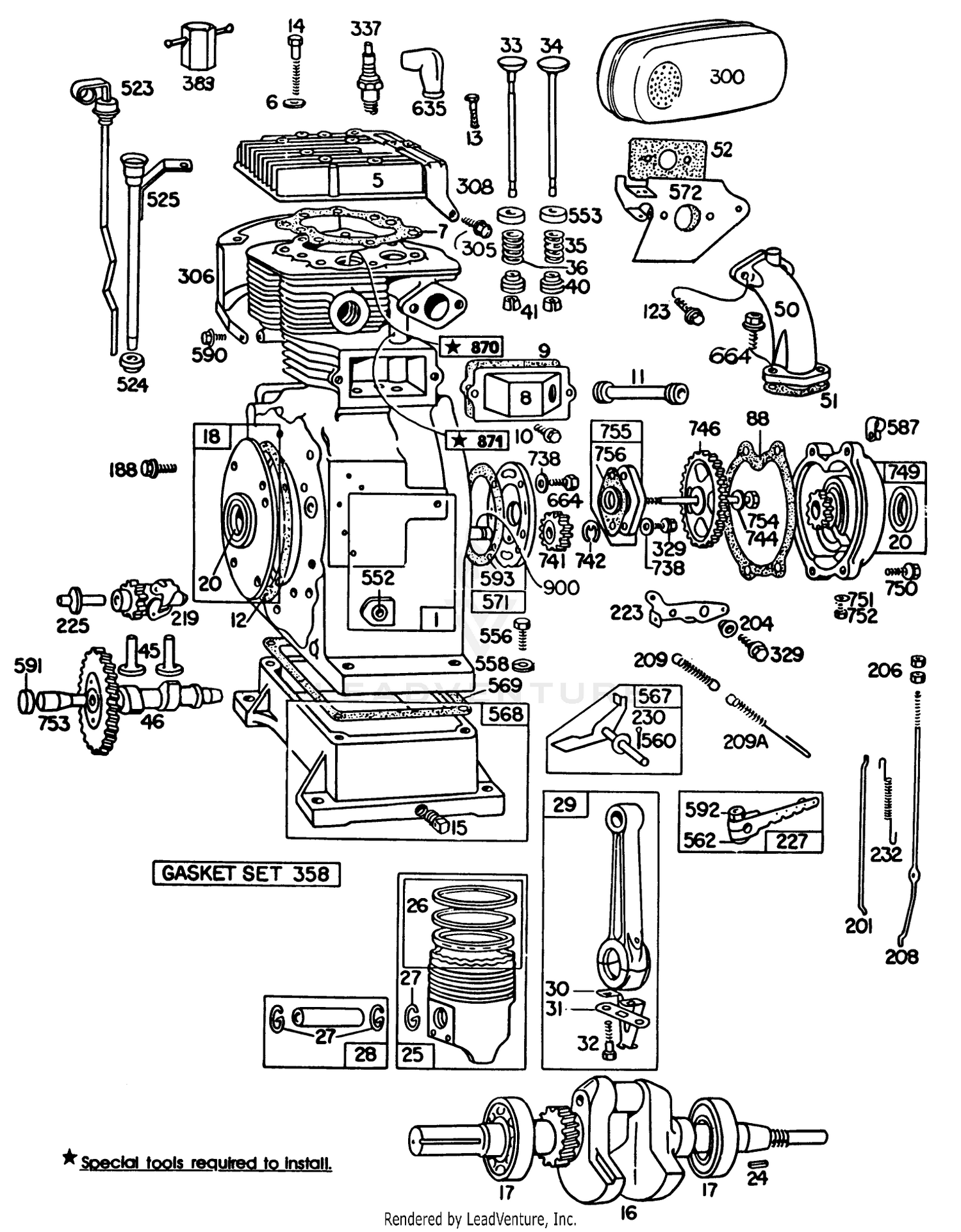 Briggs  Stratton Engine Briggs  Stratton Model No. 326437-0630-01 (continued)