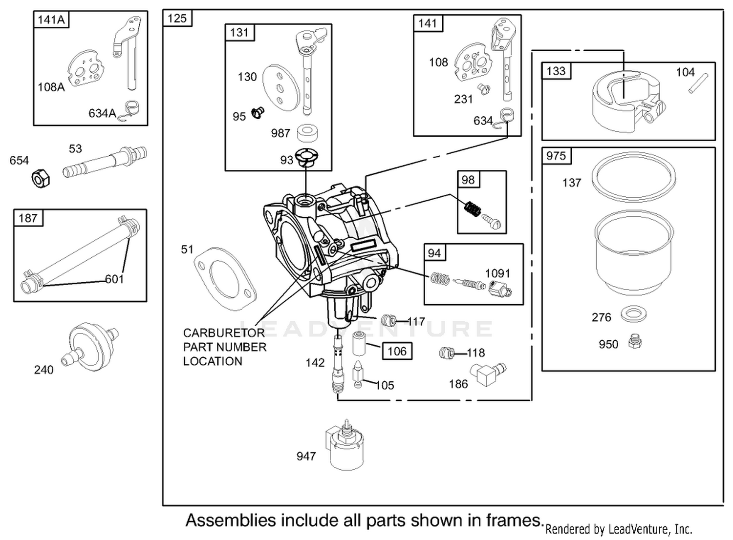 Carburetor Assembly Briggs and Stratton Model 31F777-0123-E1