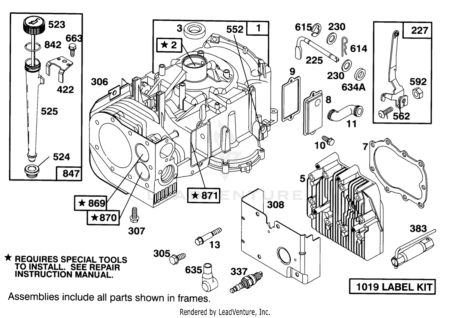 Engine Briggs  Stratton Model 283707-0156-01