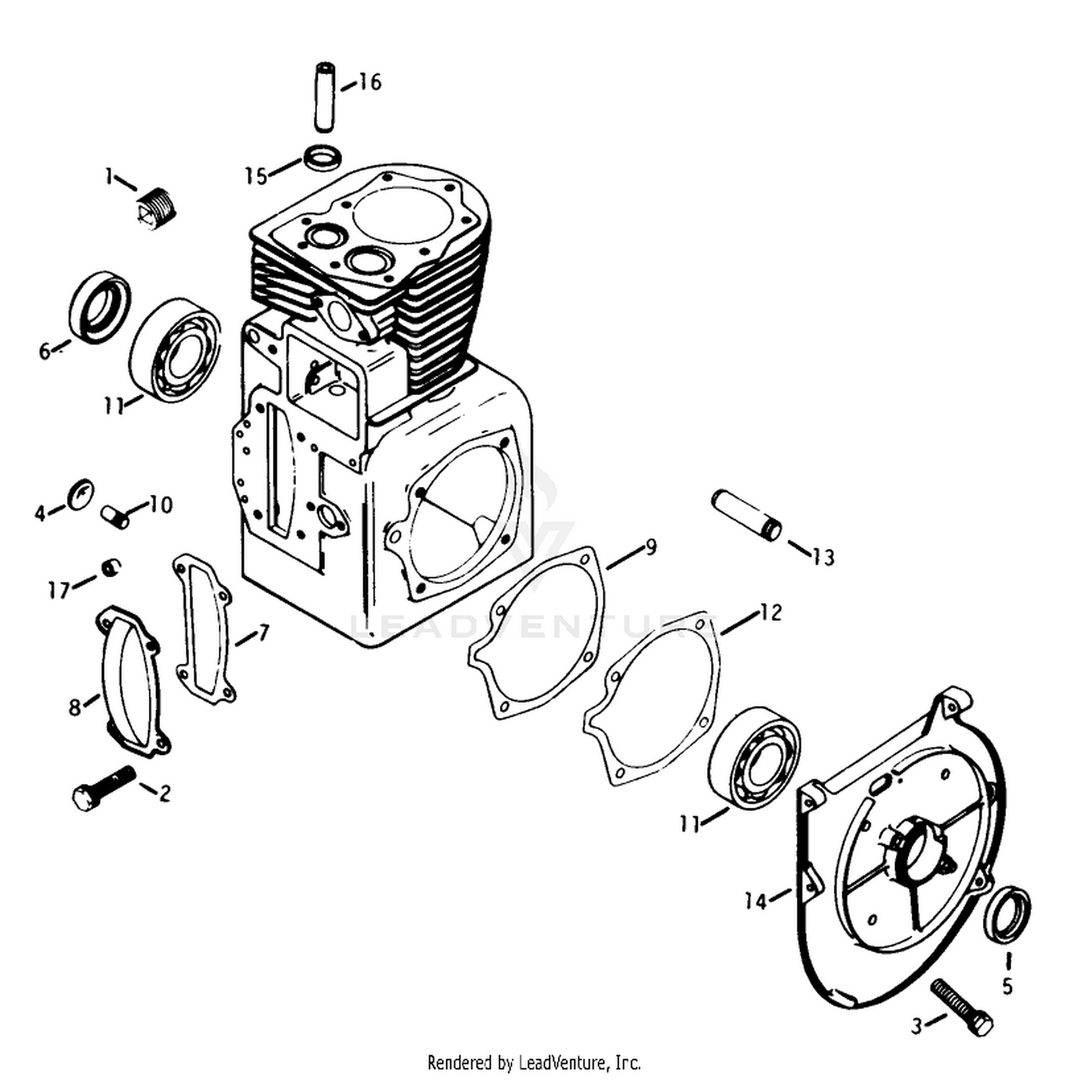 Crankcase-Engine Assembly-Kohler Model K-321s Spec. No. 60407 (continued)