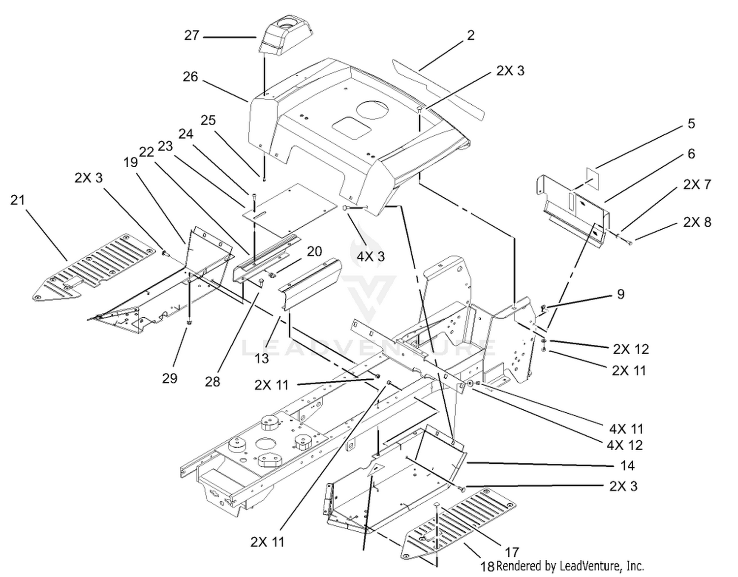 Fender and Footrest Assembly