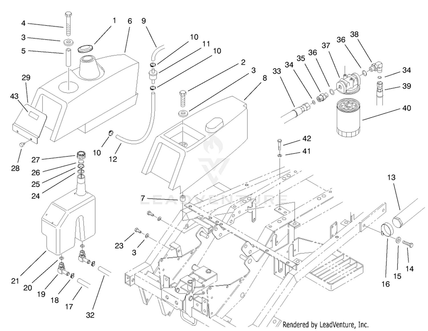 Fuel Tank  Hydraulic Reservoir Assembly