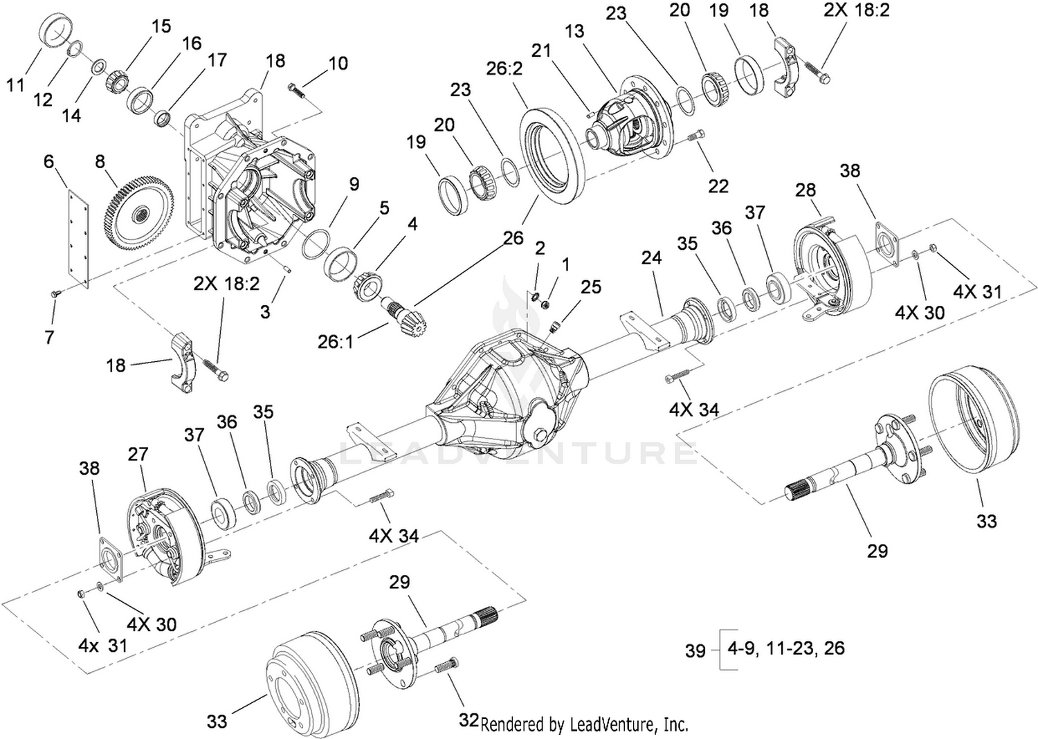 Front Axle Assembly No. 86-9600-03