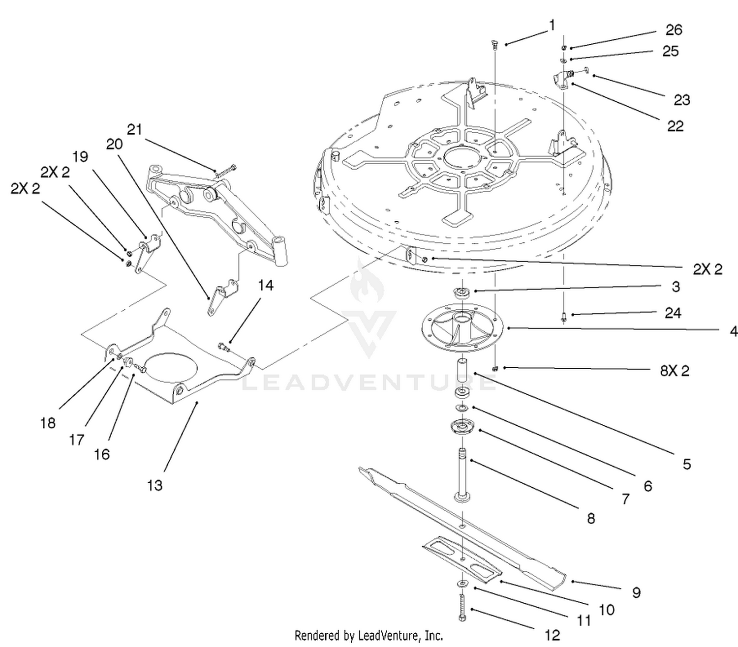 32" Deck Components Assembly 2