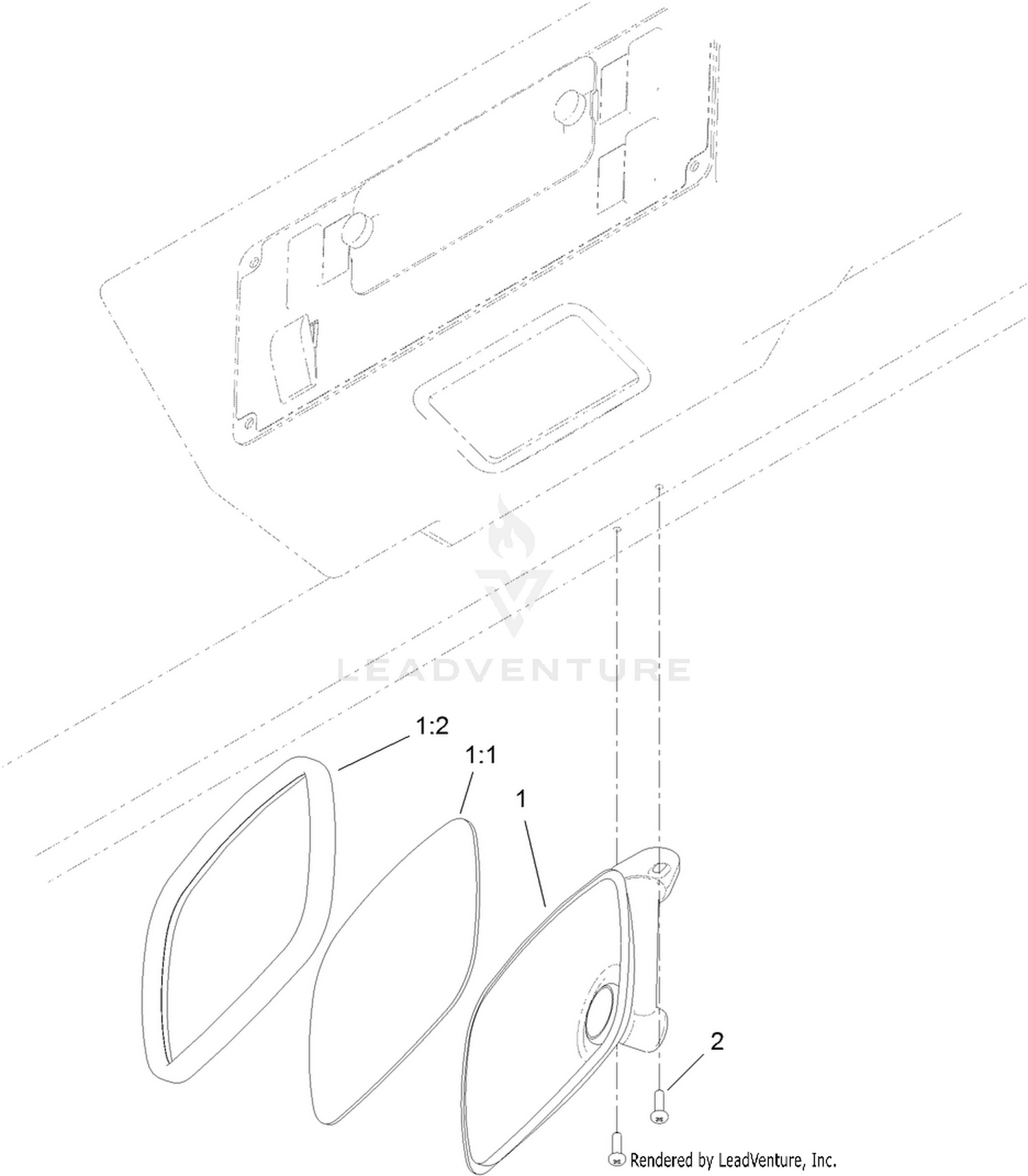 MD, MDE, MDX and HDX Interior Mirror Assembly