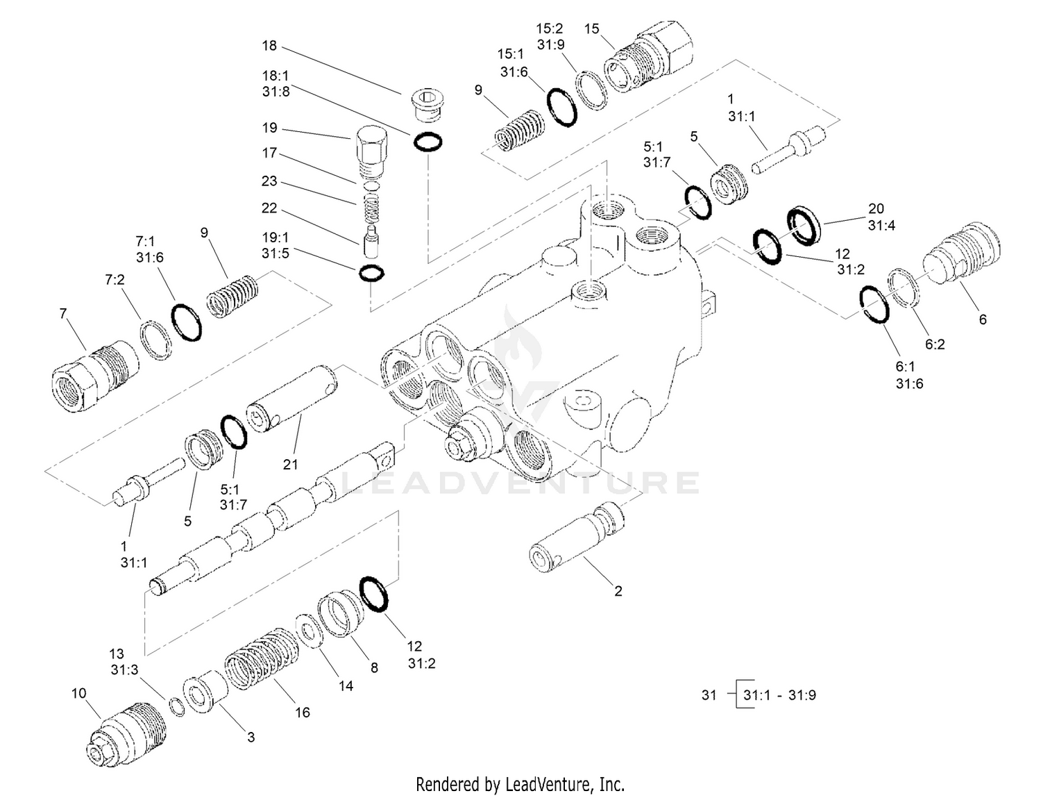 2-Spool Control Valve Assembly No. 95-8581