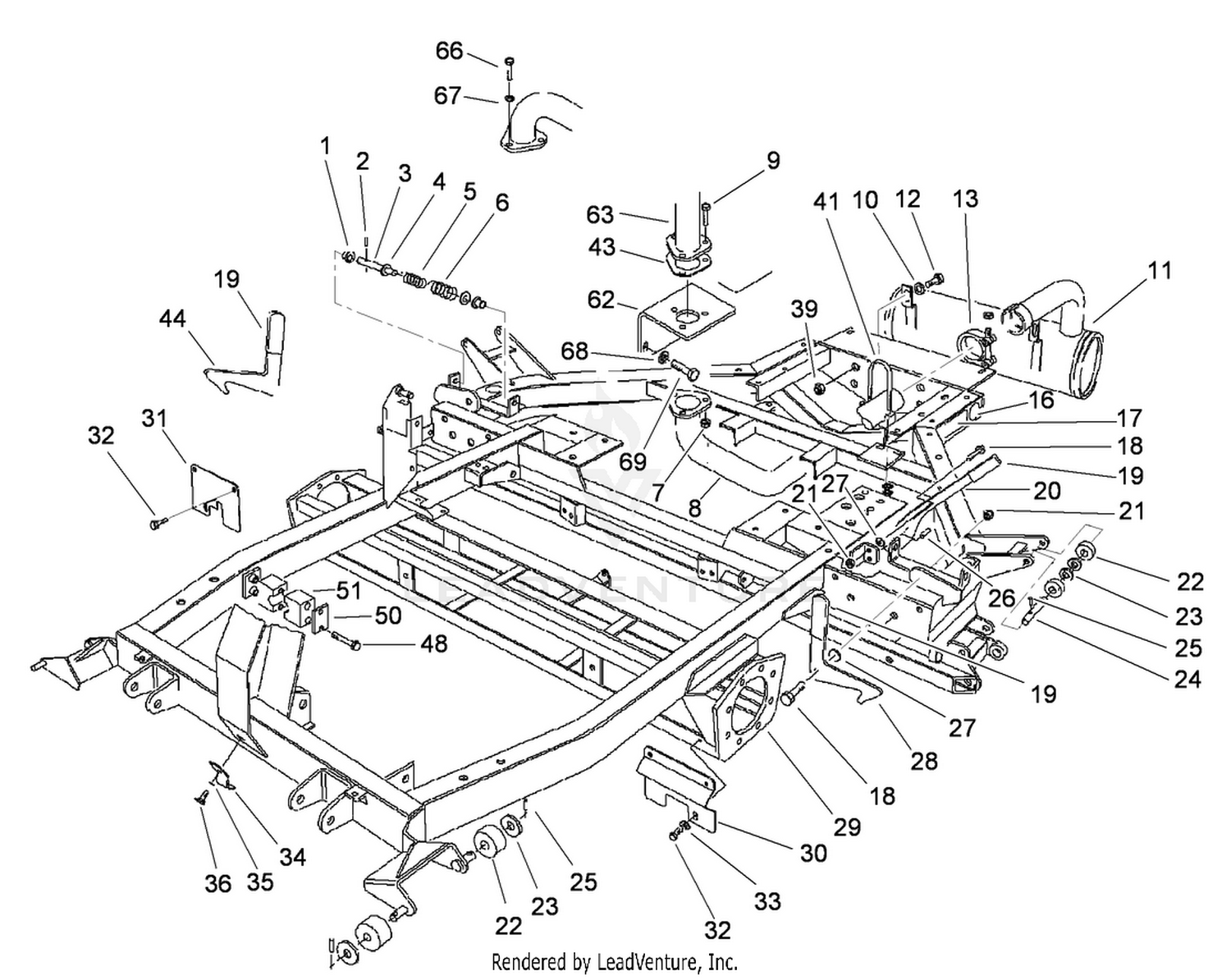 Frame and Muffler Assembly