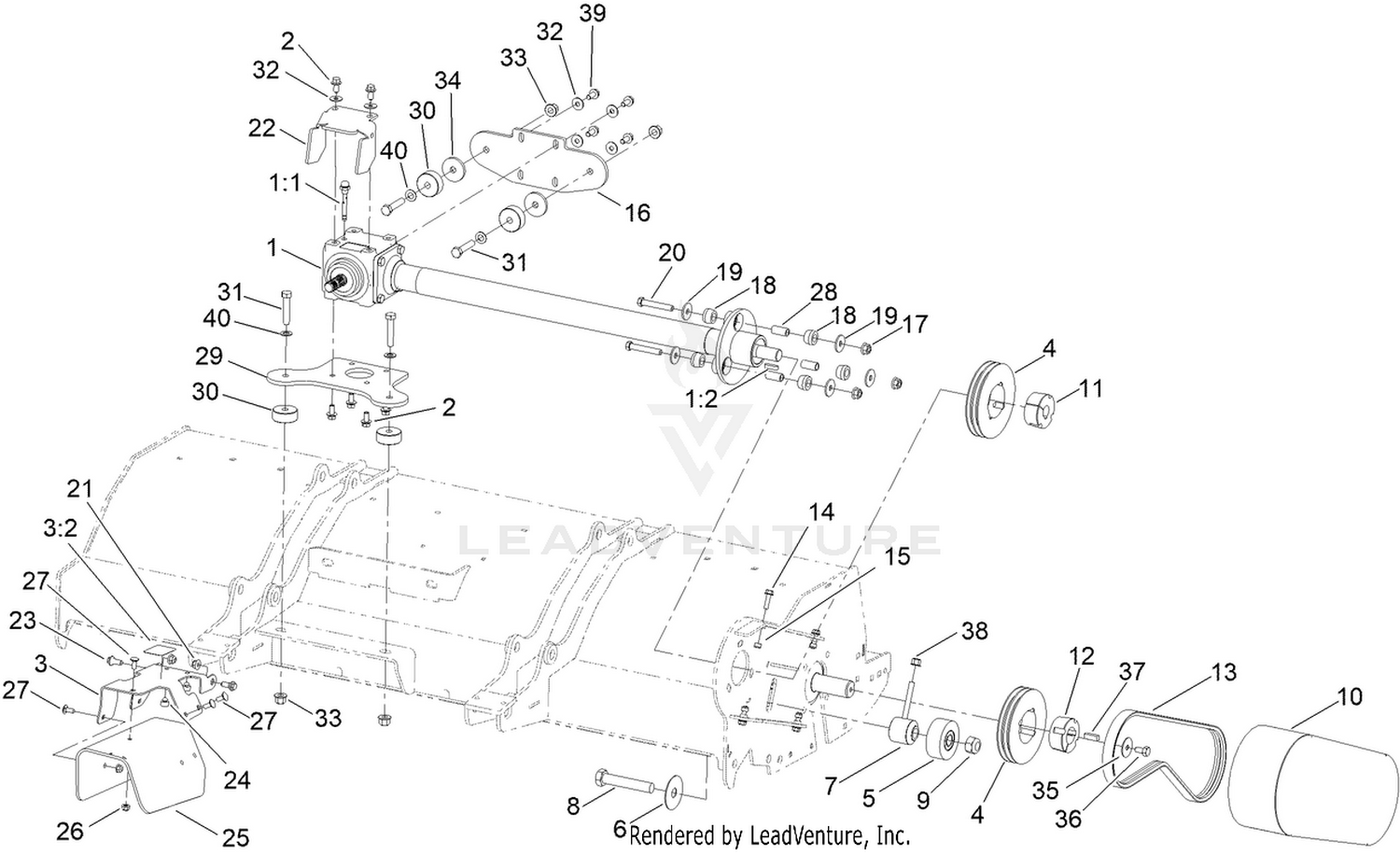 Gearbox and Belt Drive Assembly