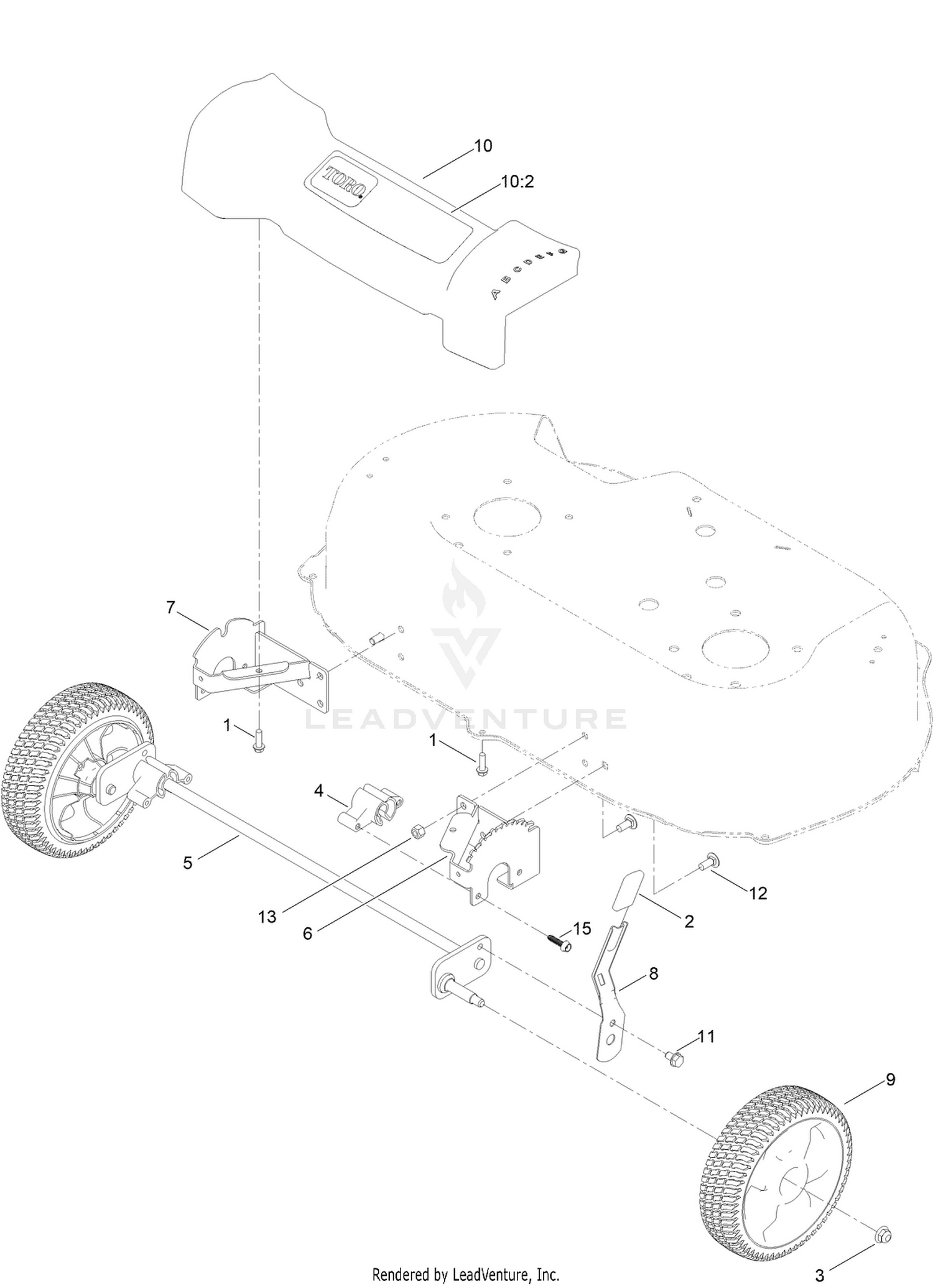 Front Wheel and Height-of-Cut Assembly