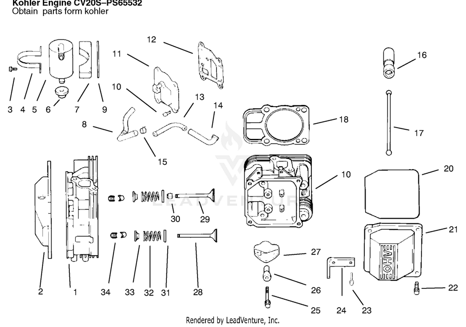 Head/valve/breather
