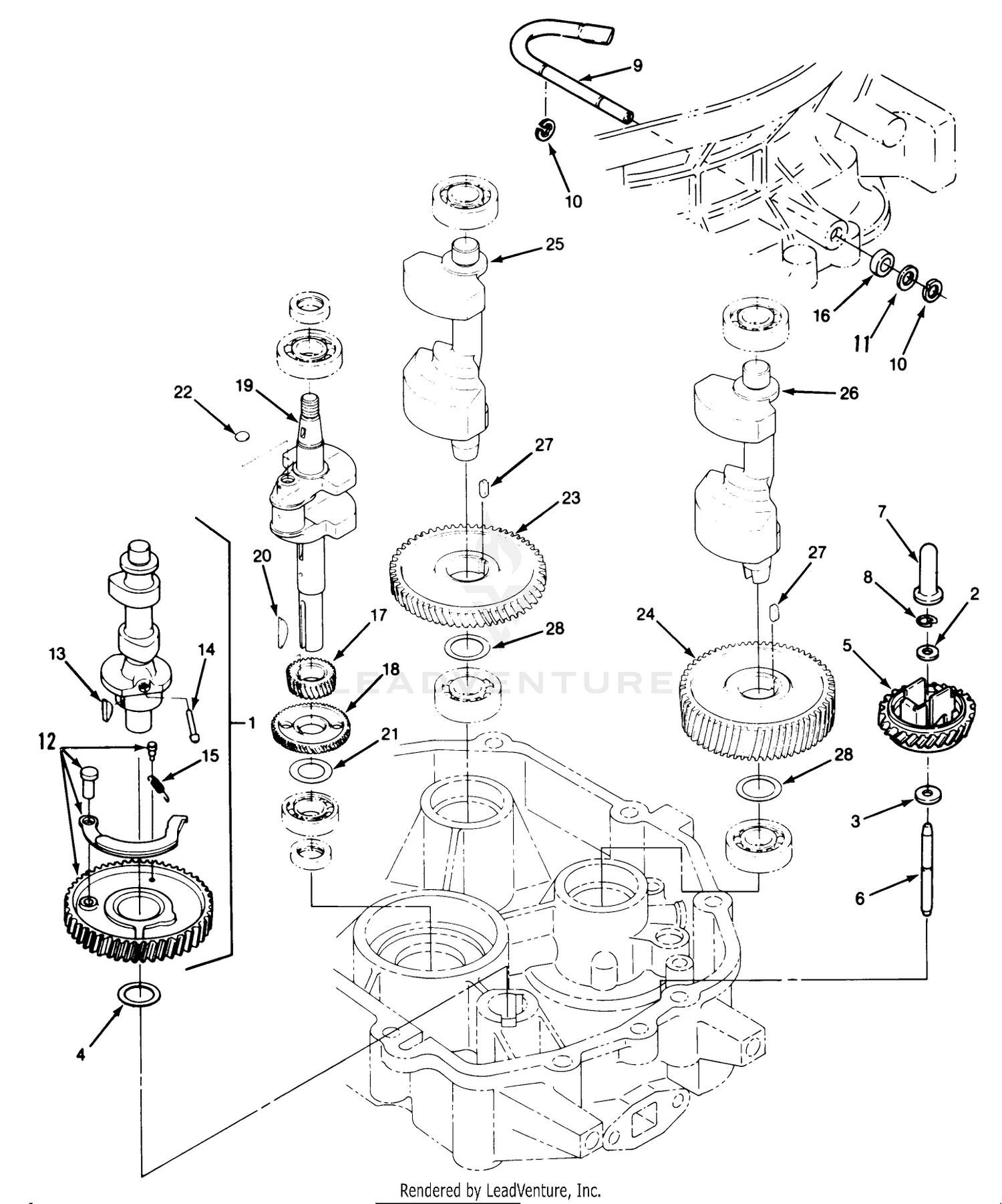 14hp Engine Crankshaft  Camshaft Assembly