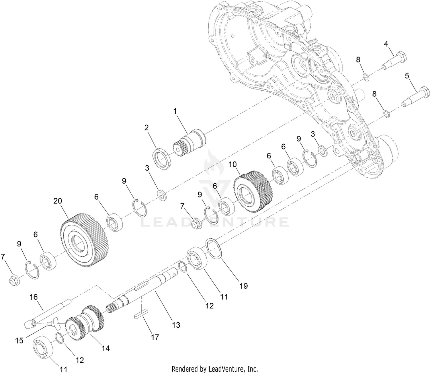 Transmission Assembly No. 140-9327  Reel Drive Assembly