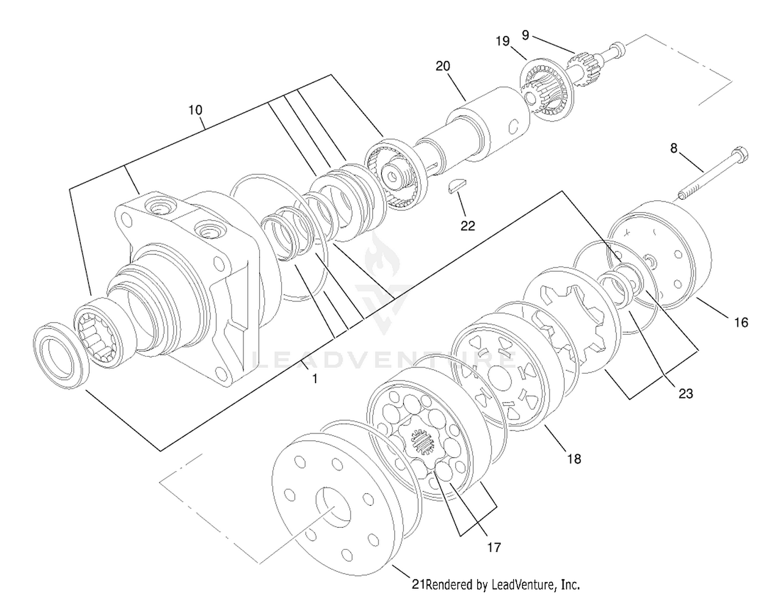 Hydraulic Wheel Motor Assembly No. 75-9990