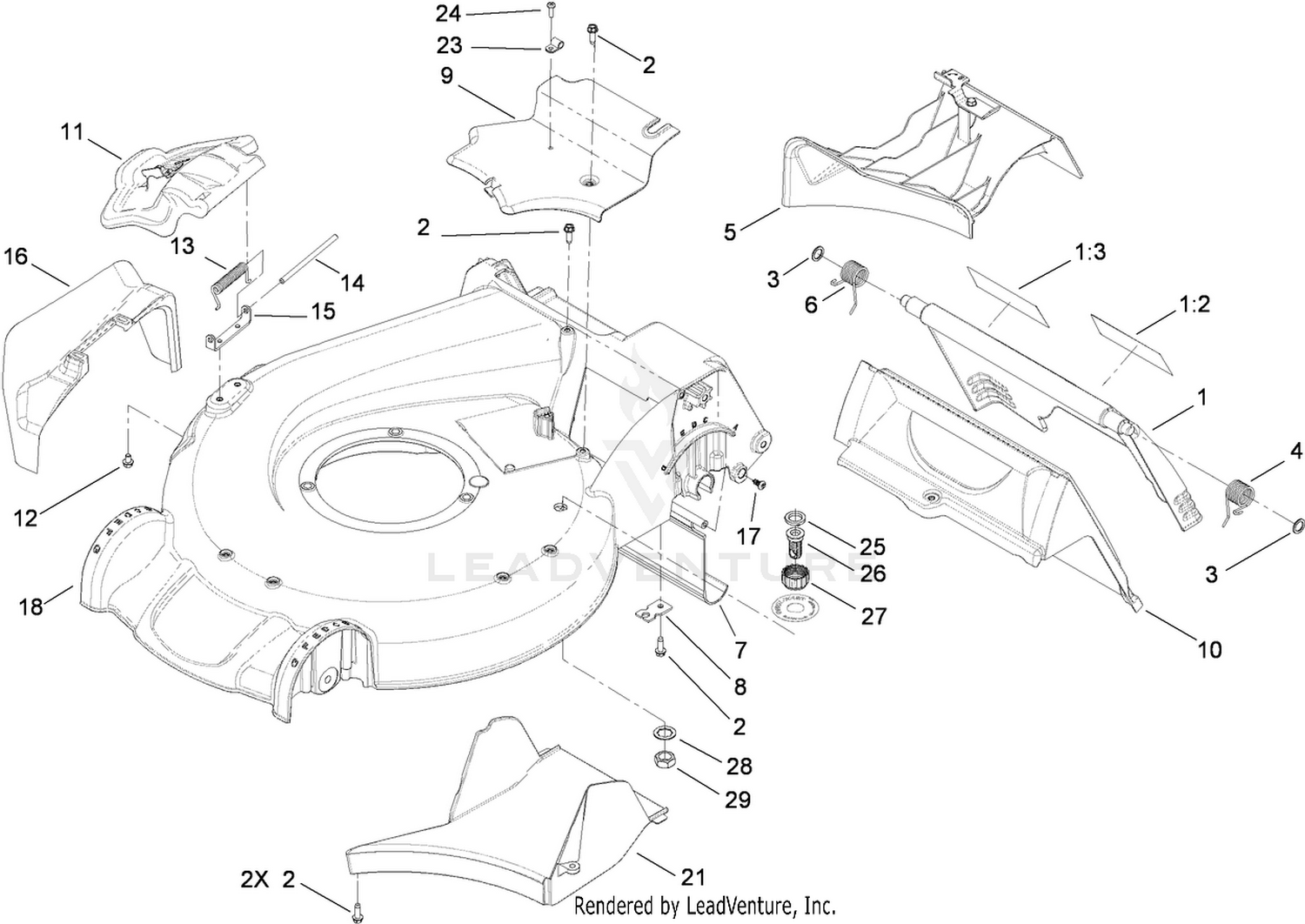 Deck Housing and Rear Door Assembly