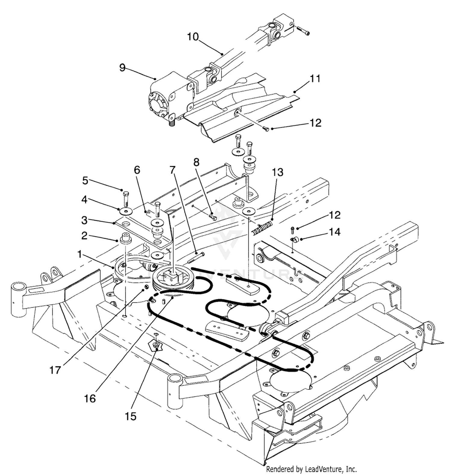 Gear Box, Mount  Drive Shaft Assembly